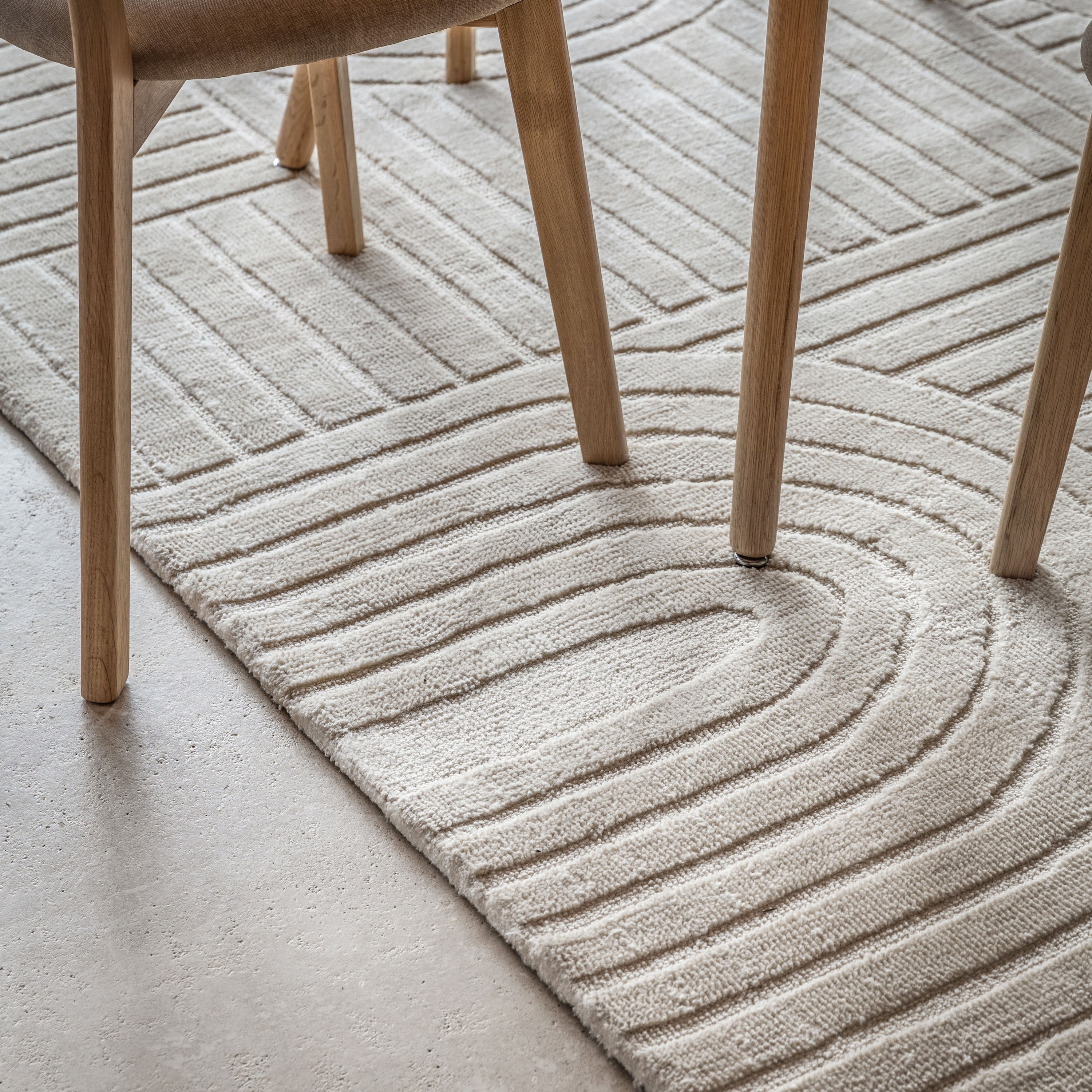 Saser Natural Rug - detail and lifestyle view 2