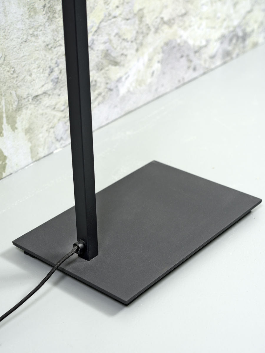 Boston Floor lamp with black metal stand and shade in either black, white or sand grey | MalletandPlane.com