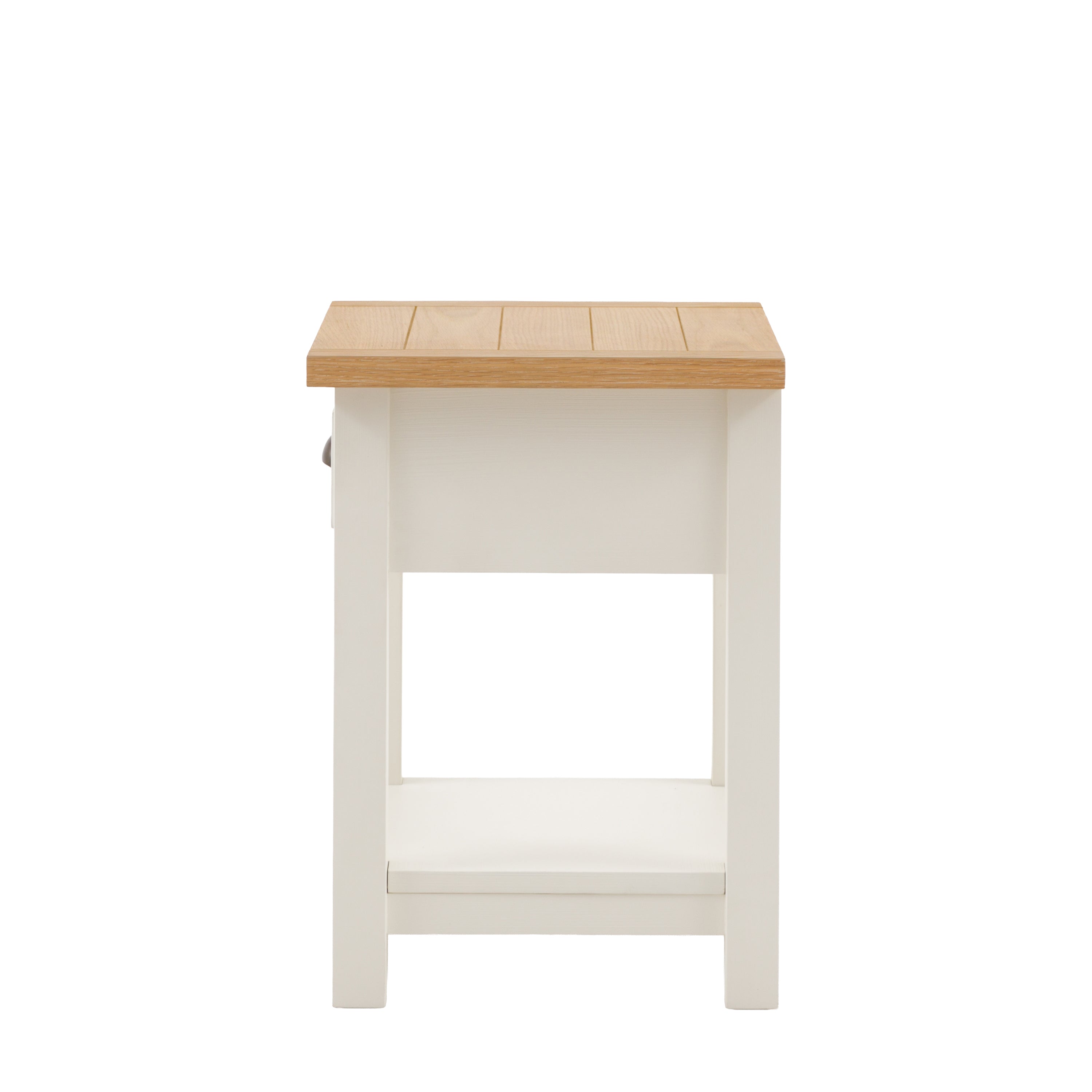 Jora White 1 Drawer / 1 Shelf Bedside Table - detail and lifestyle view 6