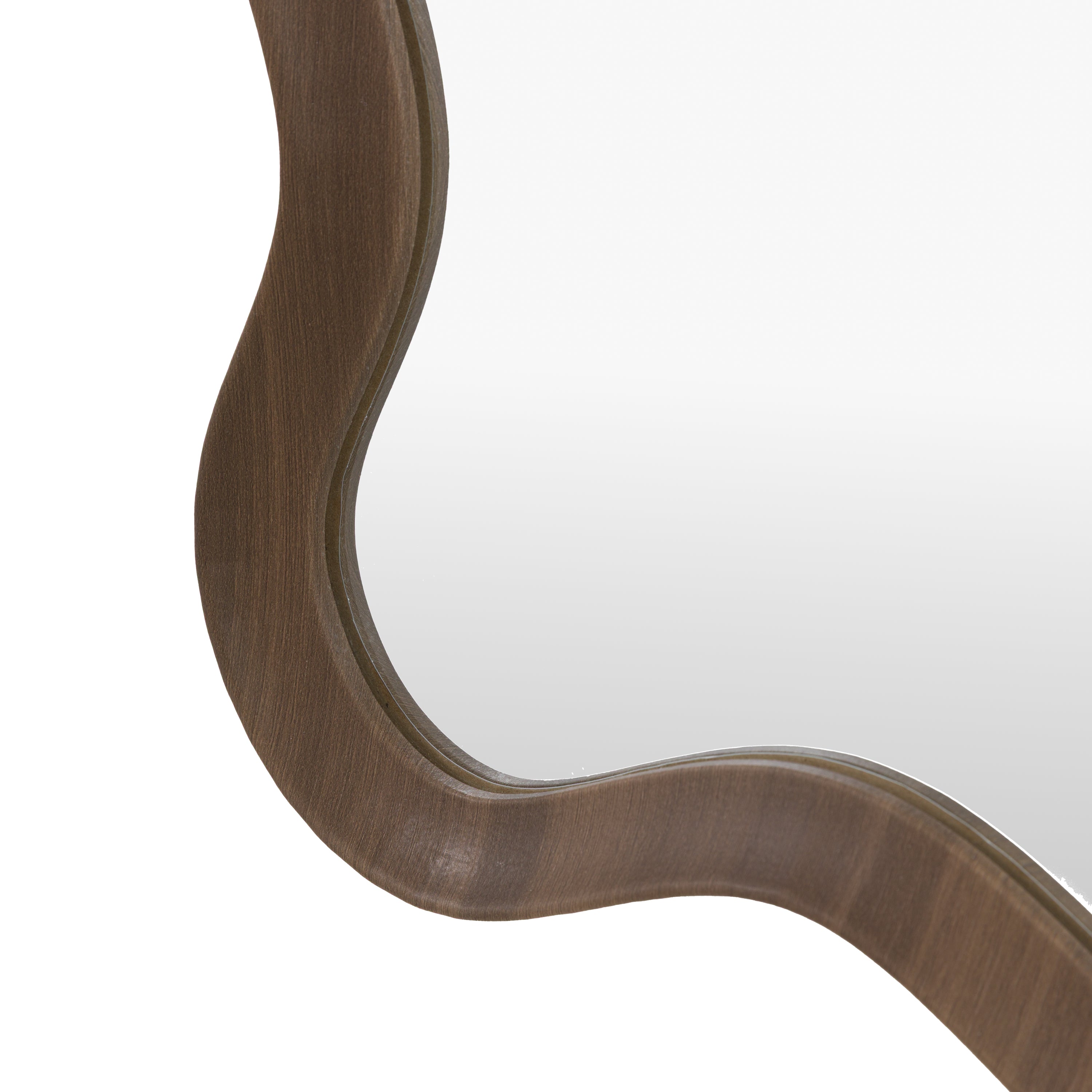 Wiggle Leaner Mirror Walnut - detail and lifestyle view 9
