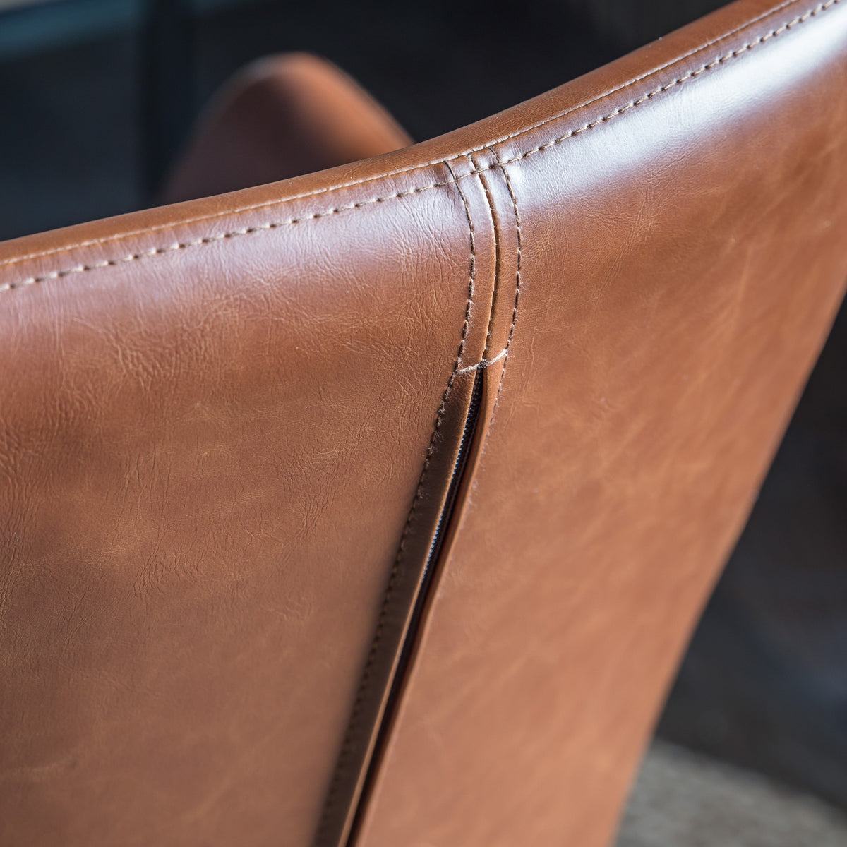 FARADAY brown swivel desk chair with arms and castor base