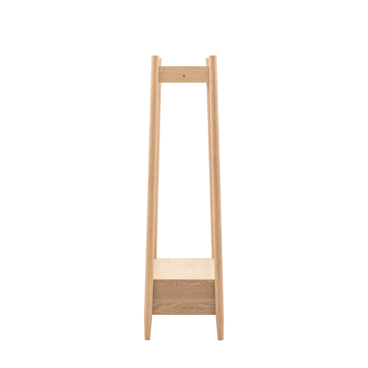 HATFIELD natural oak open wardrobe with hanging rail and lower shelf