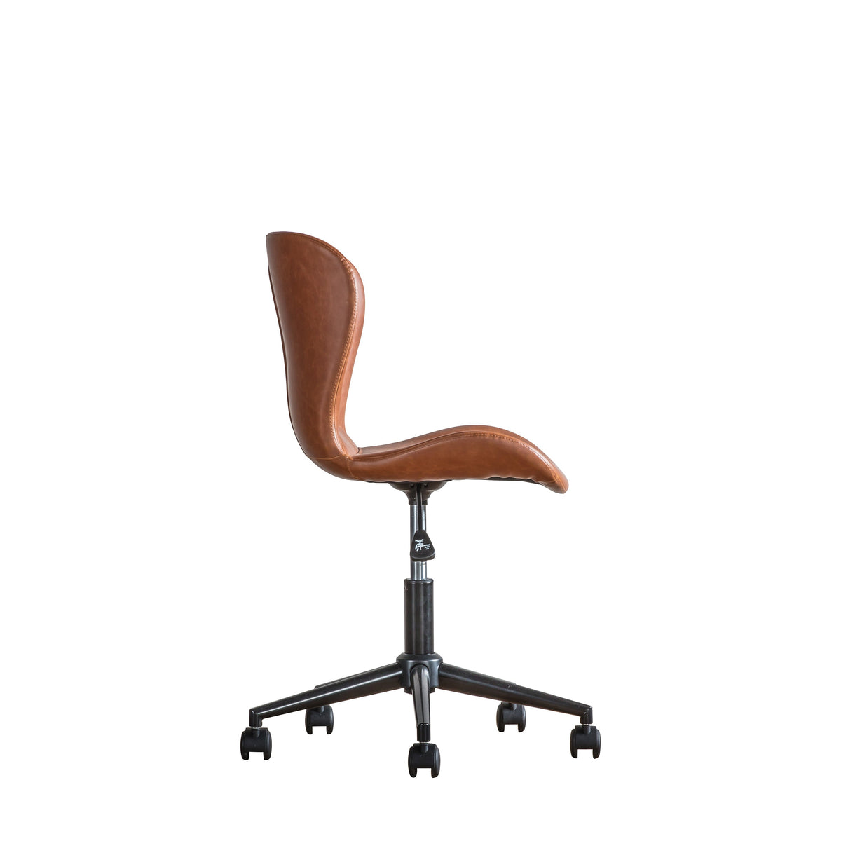 MENDEL compact brown swivel desk chair with castor base