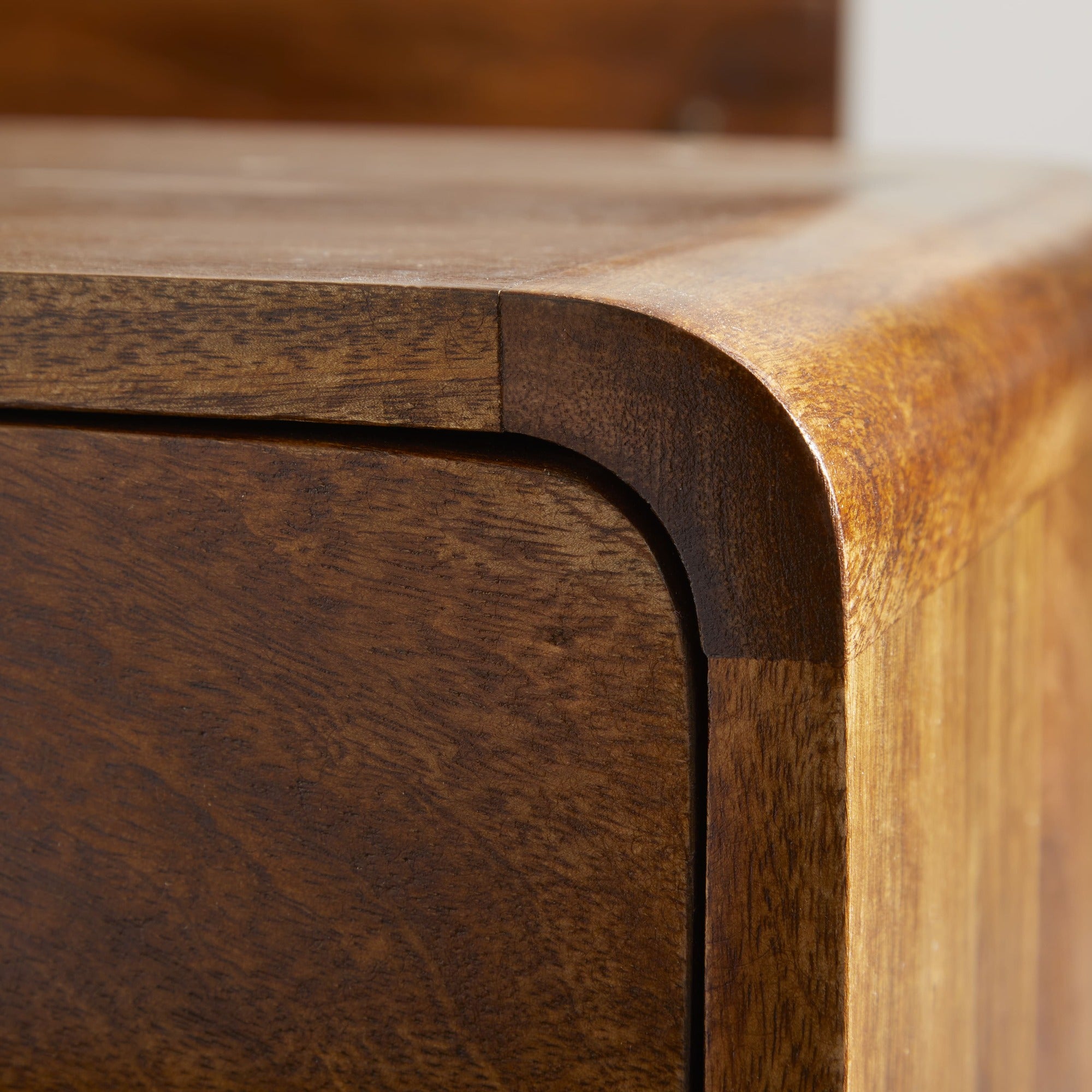 Century Handmade Solid Wood 2 drawer chestnut mini bedside table| malletandplane.com