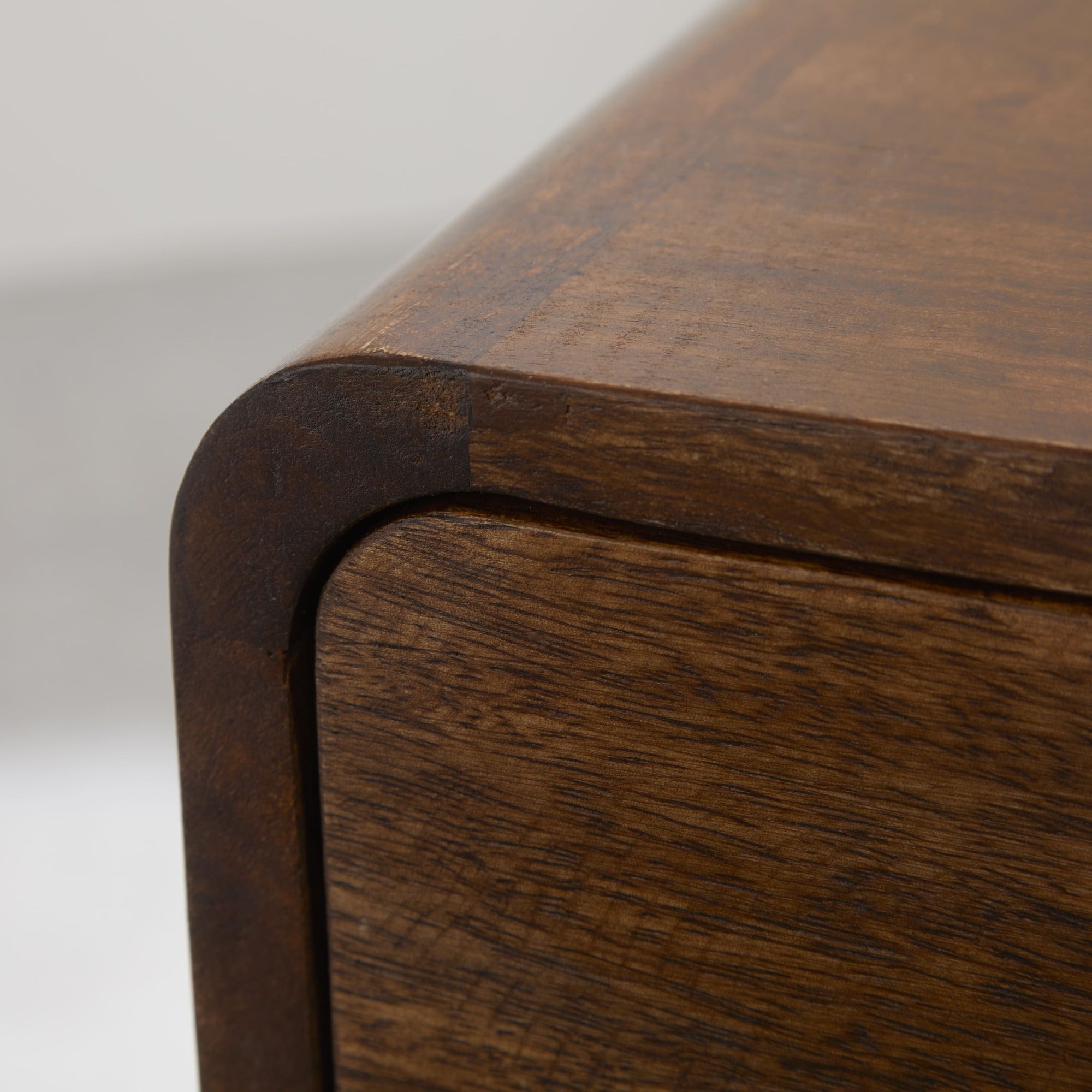 Century Handmade Solid Wood 2 drawer chestnut mini bedside table| malletandplane.com