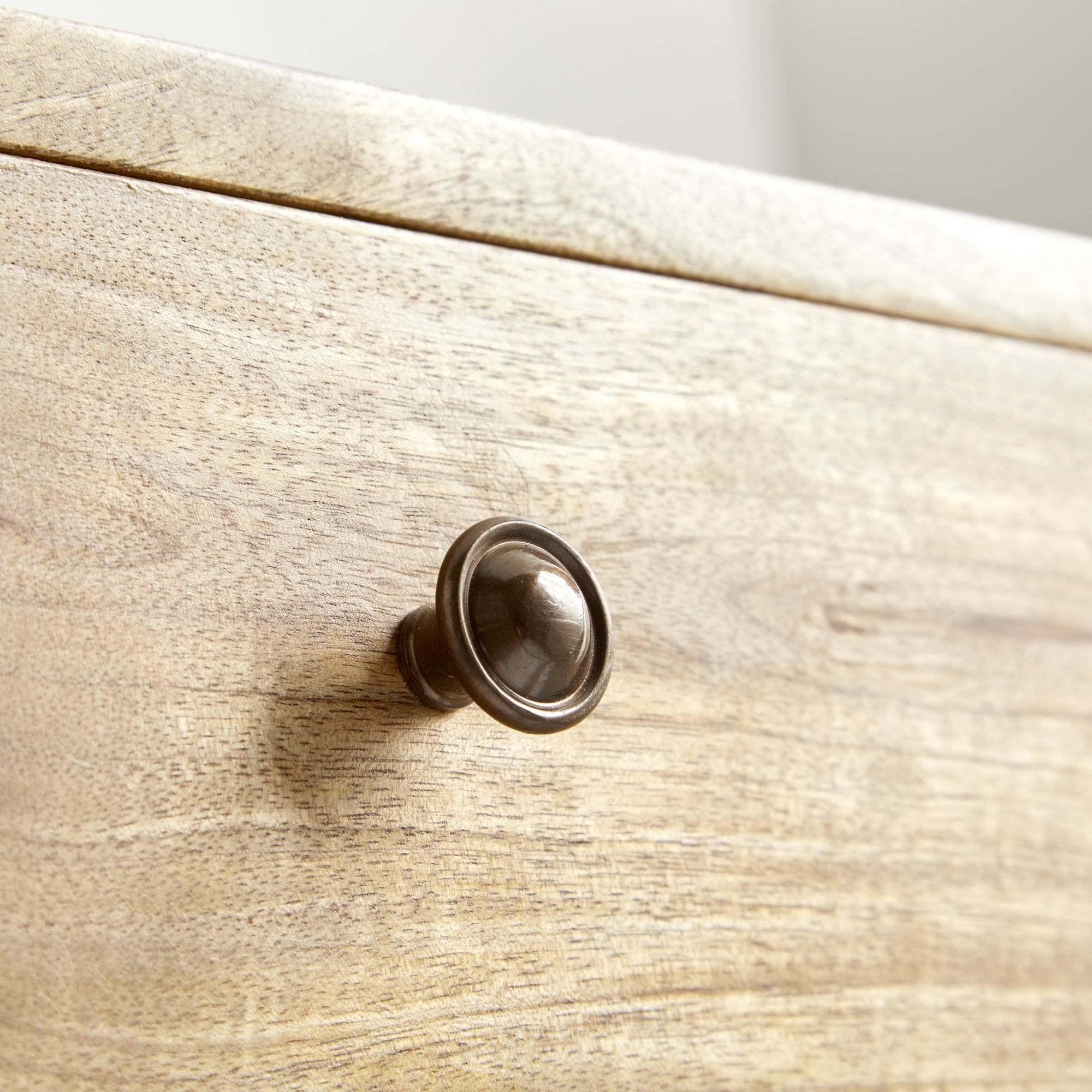 Modal solid wood bedside table with 2 drawers in a natural oak-ish finish | malletandplane.com