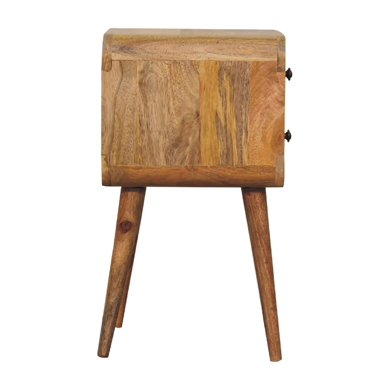 Modal handmade natural mango 2 drawer narrow bedside table