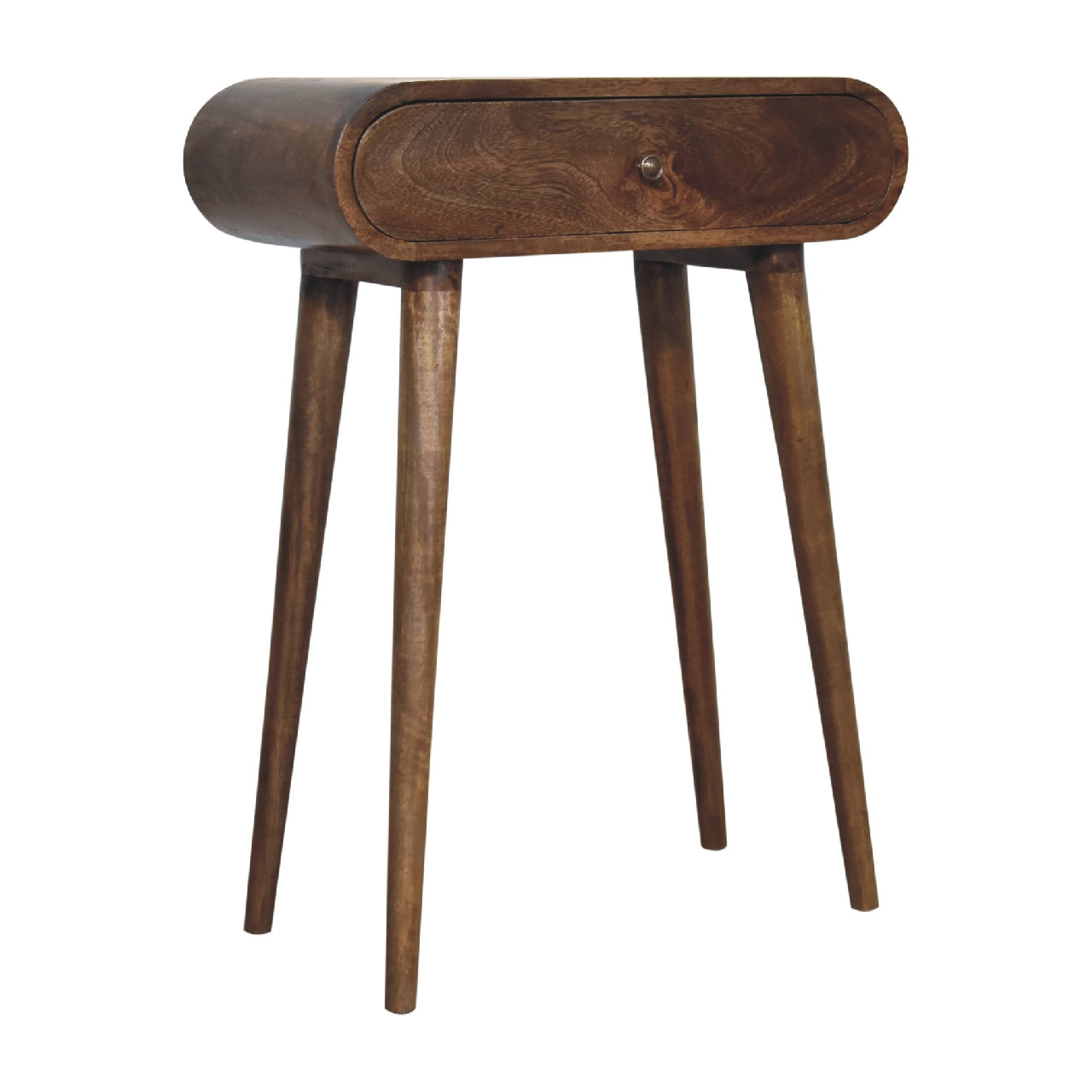 Mini Newton Grey Washed Compact Solid Wood Console Table | MalletandPlane.com
