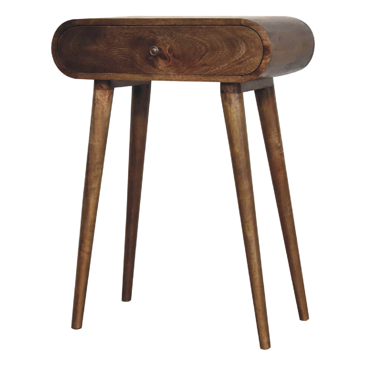 Mini Newton Grey Washed Compact Solid Wood Console Table | MalletandPlane.com
