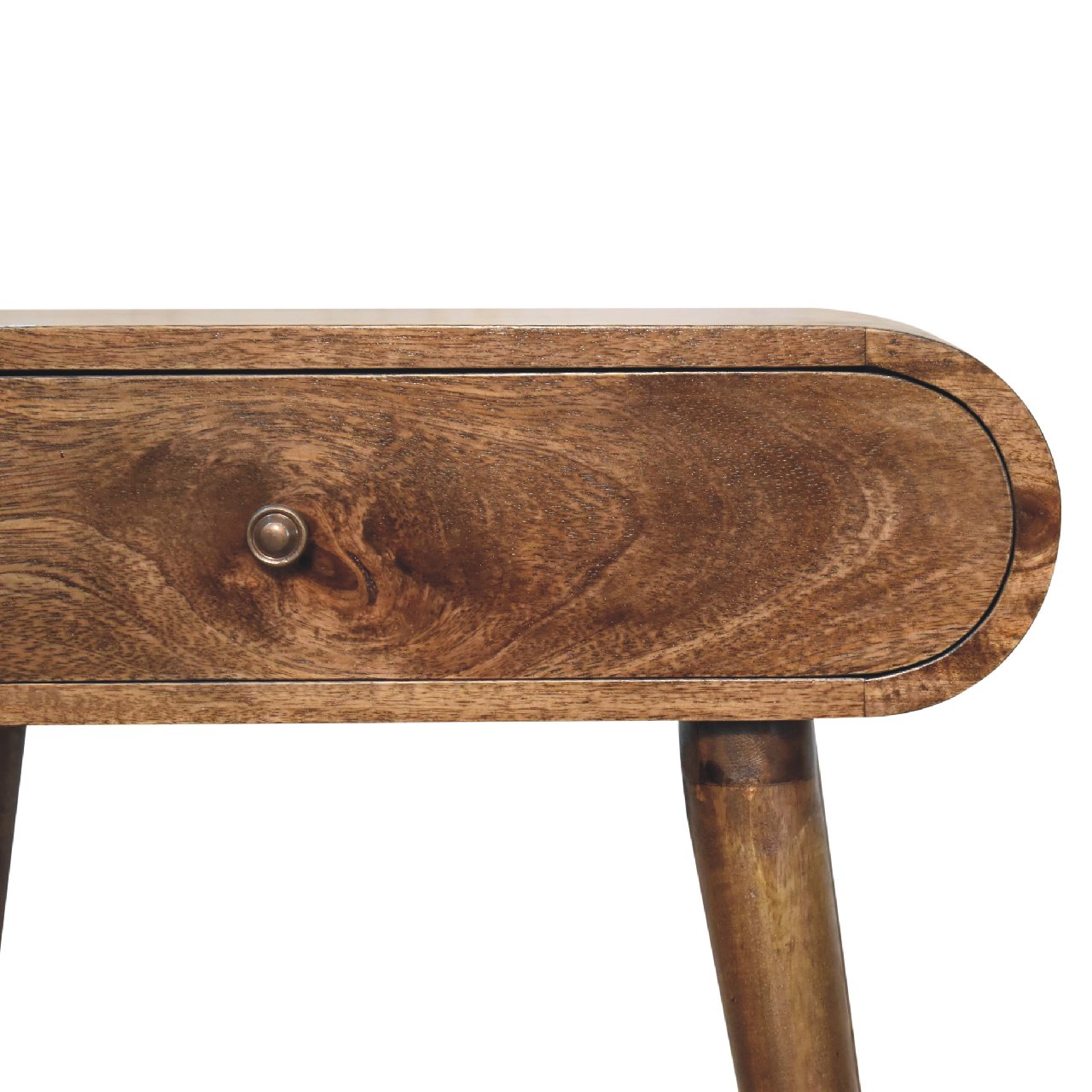 Mini Newton Grey Washed Compact Solid Wood Console Table | MalletandPlane.com