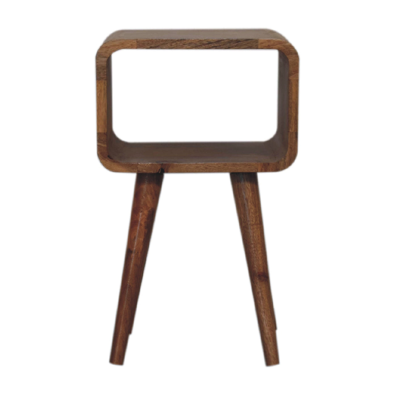 KIGA Minimalist Compact Open-Slot Solid Wood Oak-ish Bedside Table | MalletandPlane.com