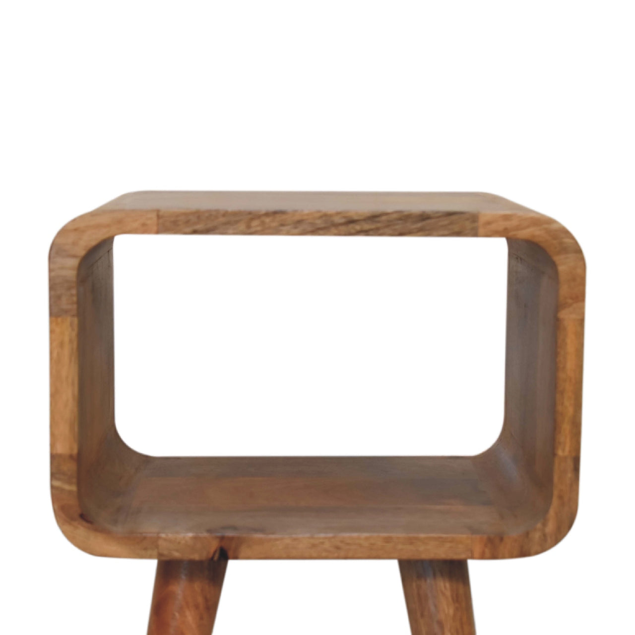 KIGA Minimalist Compact Open-Slot Solid Wood Oak-ish Bedside Table | MalletandPlane.com
