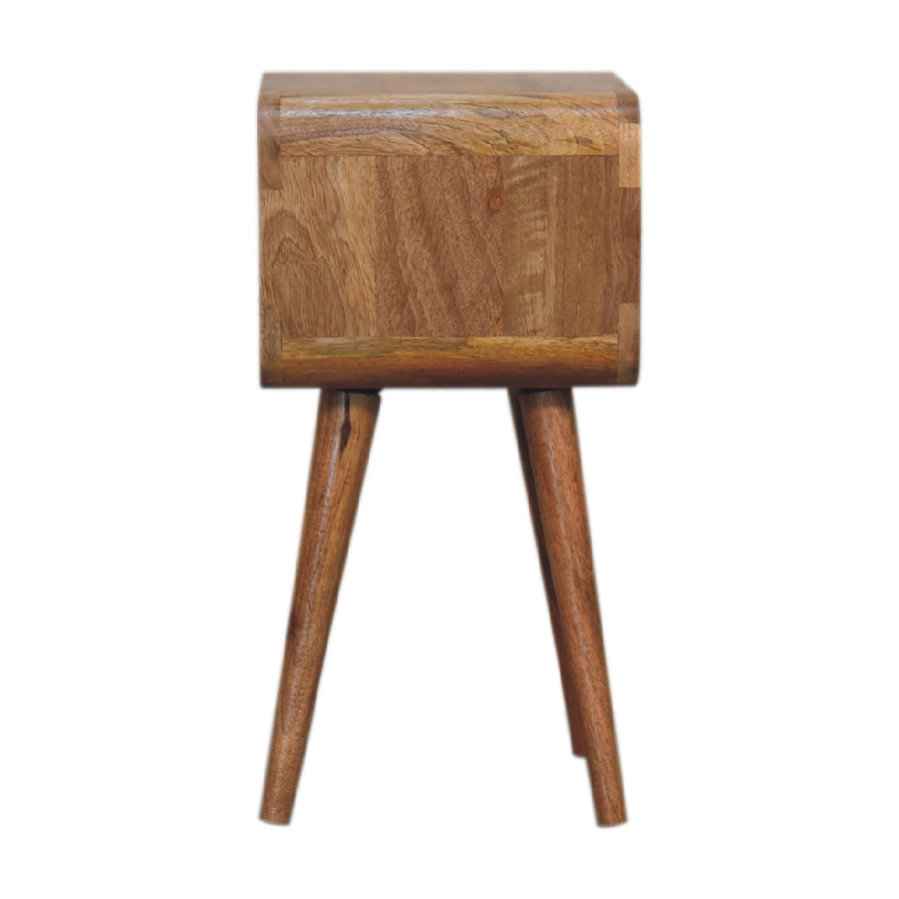 KIGA Minimalist Compact Open-Slot Solid Wood Oak-ish Bedside Table | MalletandPlane.com
