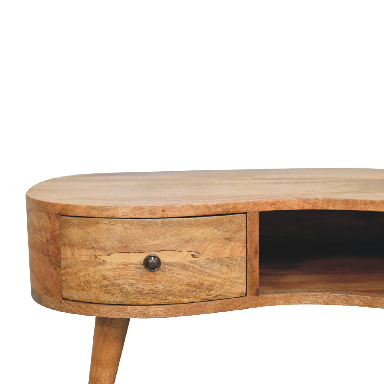 Brooklyn Solid Wood Curved Natural Oak-ish Coffee Table | MalletandPlane.com