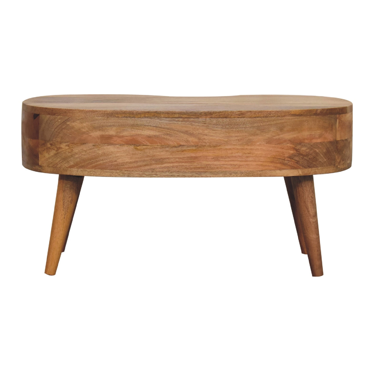 Brooklyn Solid Wood Curved Natural Oak-ish Coffee Table | MalletandPlane.com