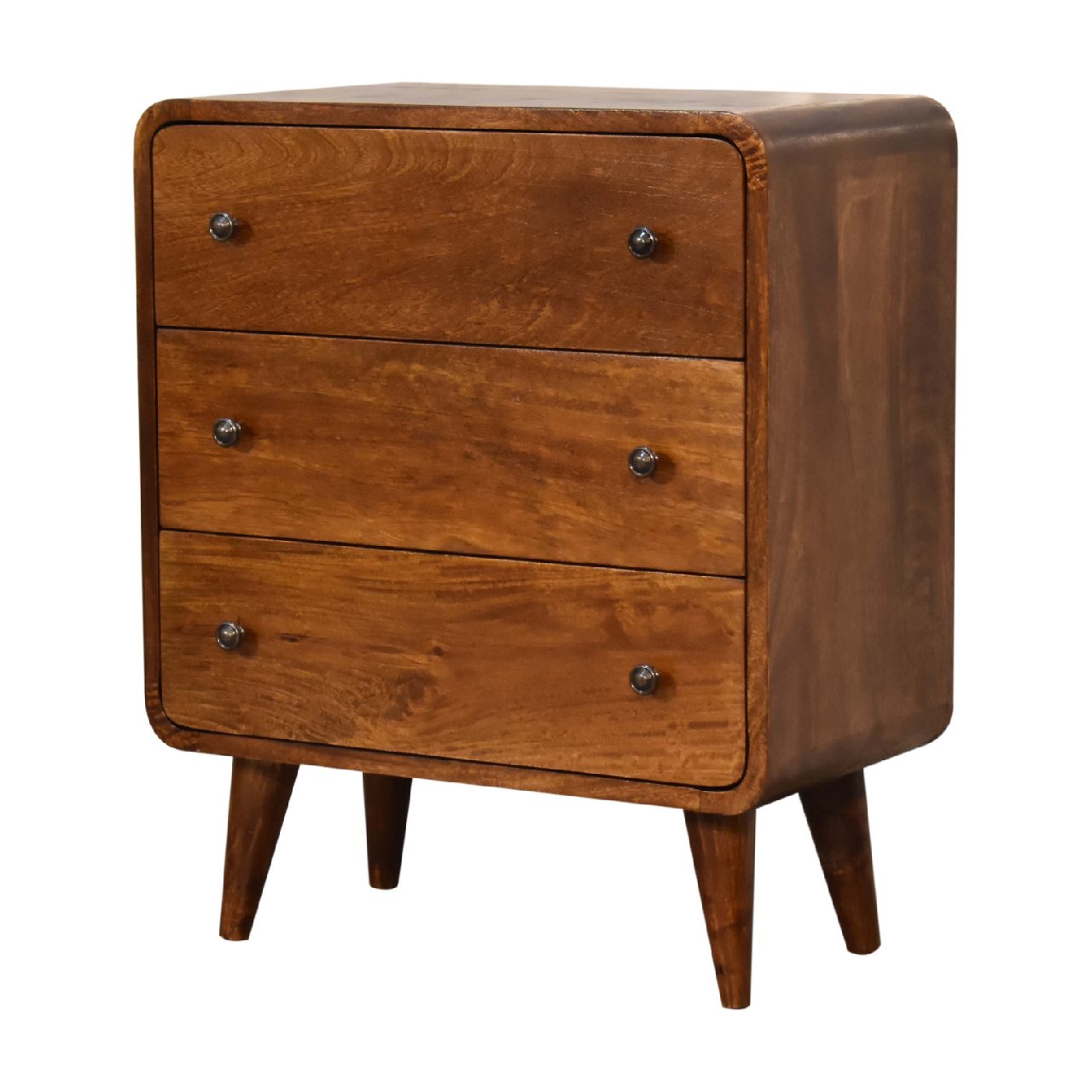 Mini Century Solid Wood Compact Chest of Drawers in Deep Chestnut finish | Malletandplane.com