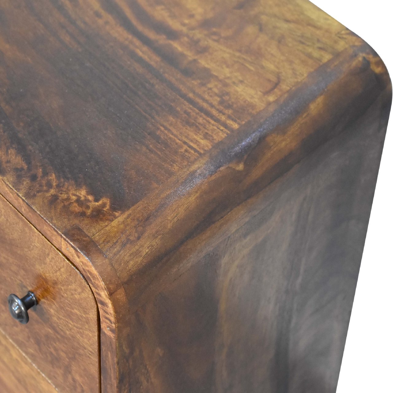Mini Century Solid Wood Compact Chest of Drawers in Deep Chestnut finish | Malletandplane.com