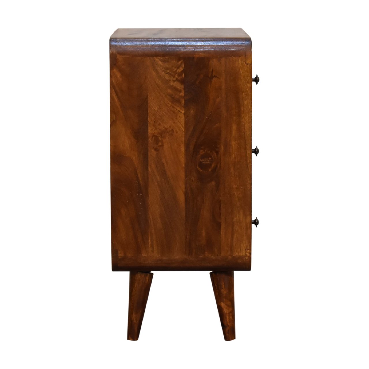 Mini Century Solid Wood Compact Chest of Drawers in Deep Chestnut finish | Malletandplane.com