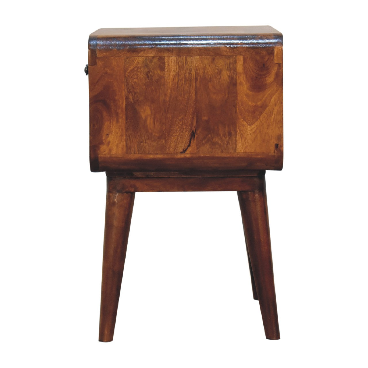 Centurion Open Slot Solid Wood Mid Century Modern Bedside Table in Deep Chestnut | MalletandPlane.com