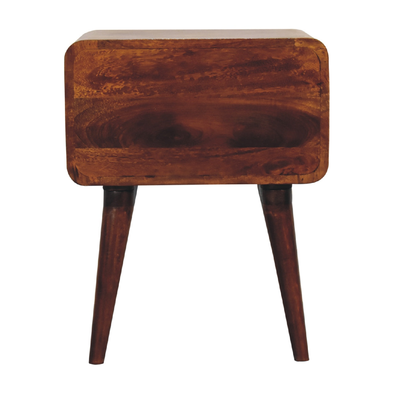 Centurion Open Slot Solid Wood Mid Century Modern Bedside Table in Deep Chestnut | MalletandPlane.com