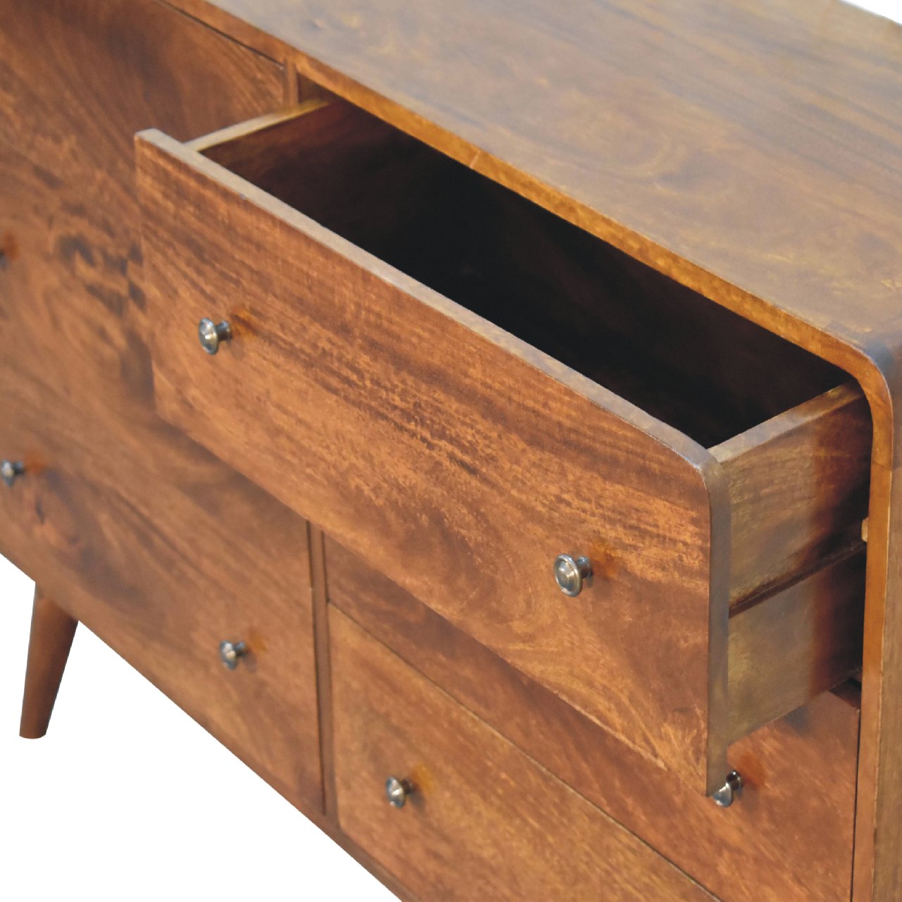 Century Solid Wood Handmade 6 Drawer Chest of Drawers in Deep Chestnut | MalletandPlane.com