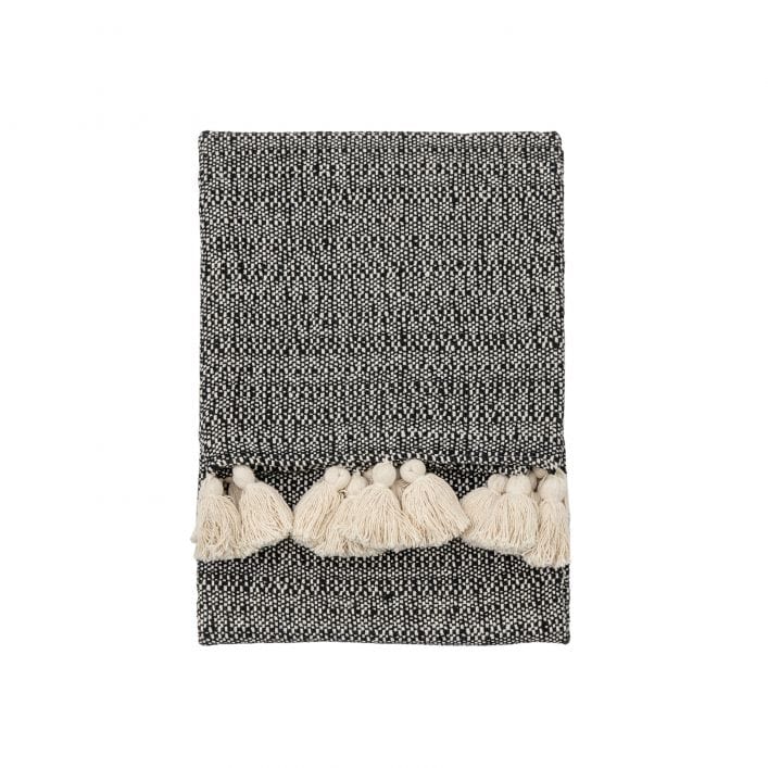 DUSTIN polycotton throw with tassels | MalletandPlane.com