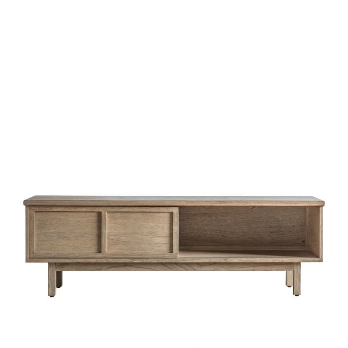 Haiku solid Mindi and Rattan Japandi Style Wood TV Stand | MalletandPlane.com