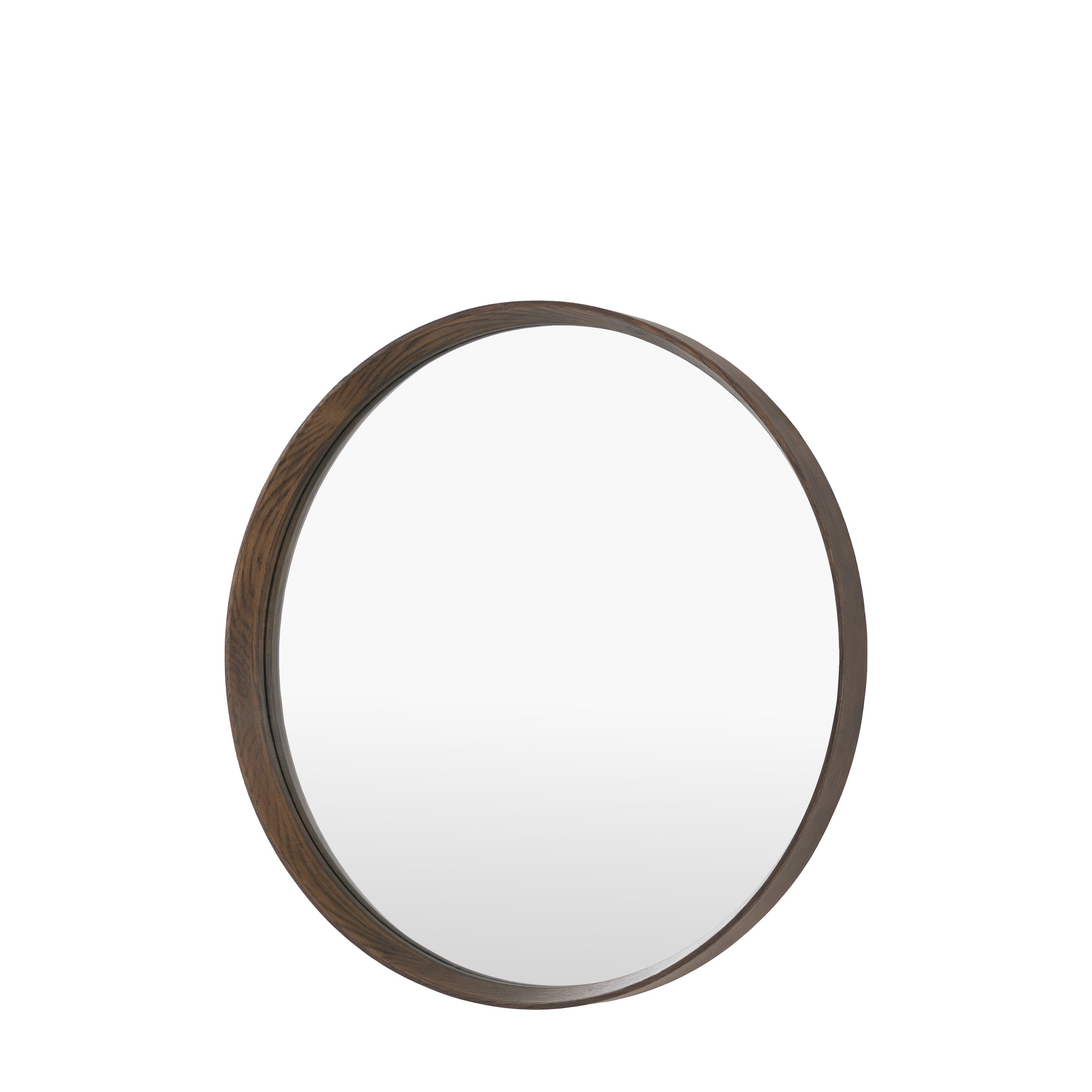 Helsinki Round Mirror Walnut - detail and lifestyle view 2