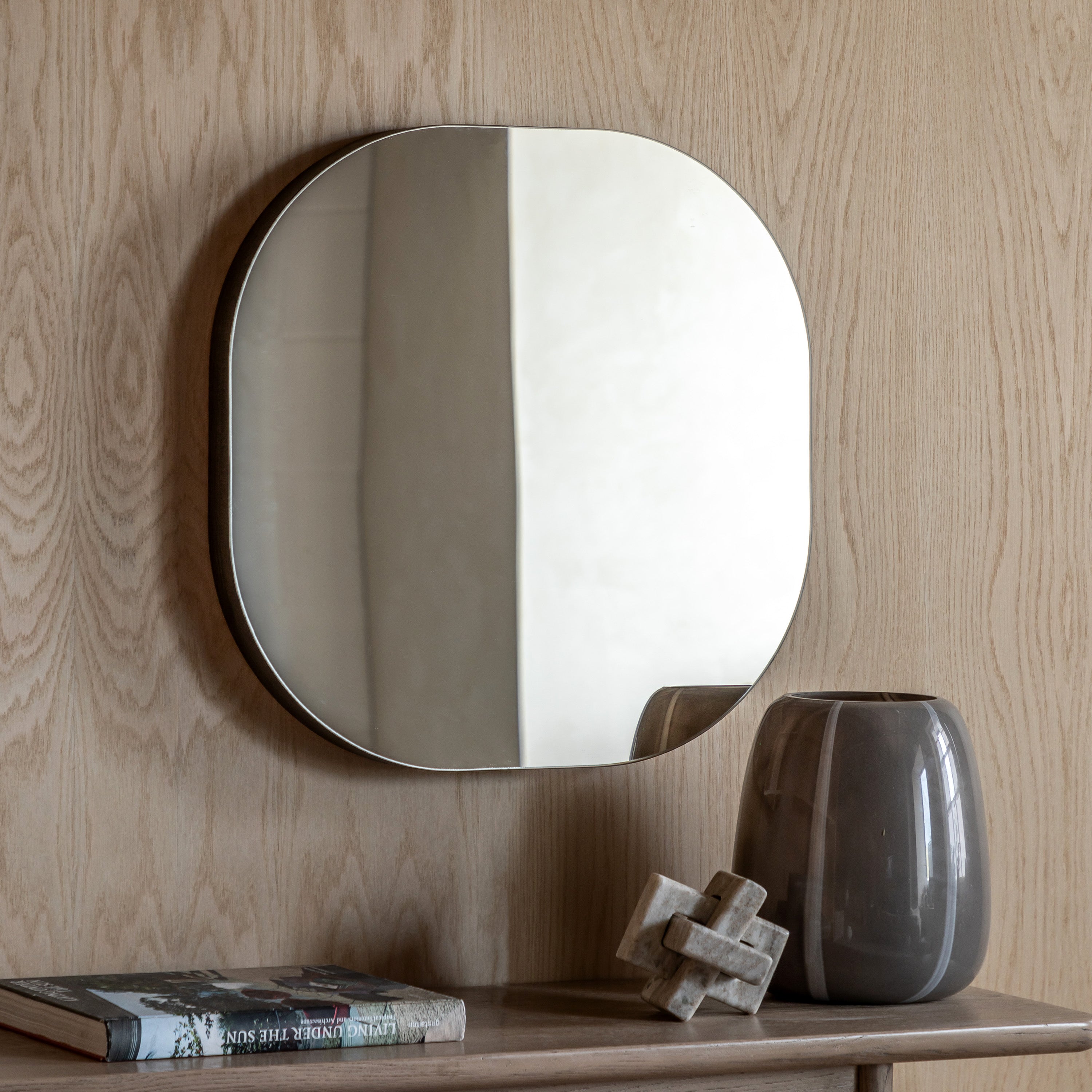 Tokyo Pebble Mirror Black - detail and lifestyle view 2