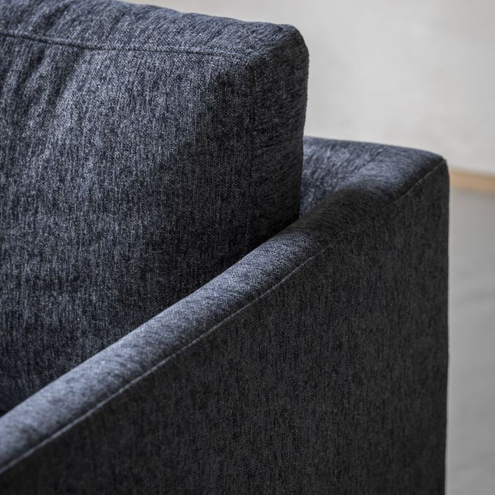 Chester 2 Seat Sofa in a choice of charcoal, soft grey, or vibrant rust fabric | malletandplane.com