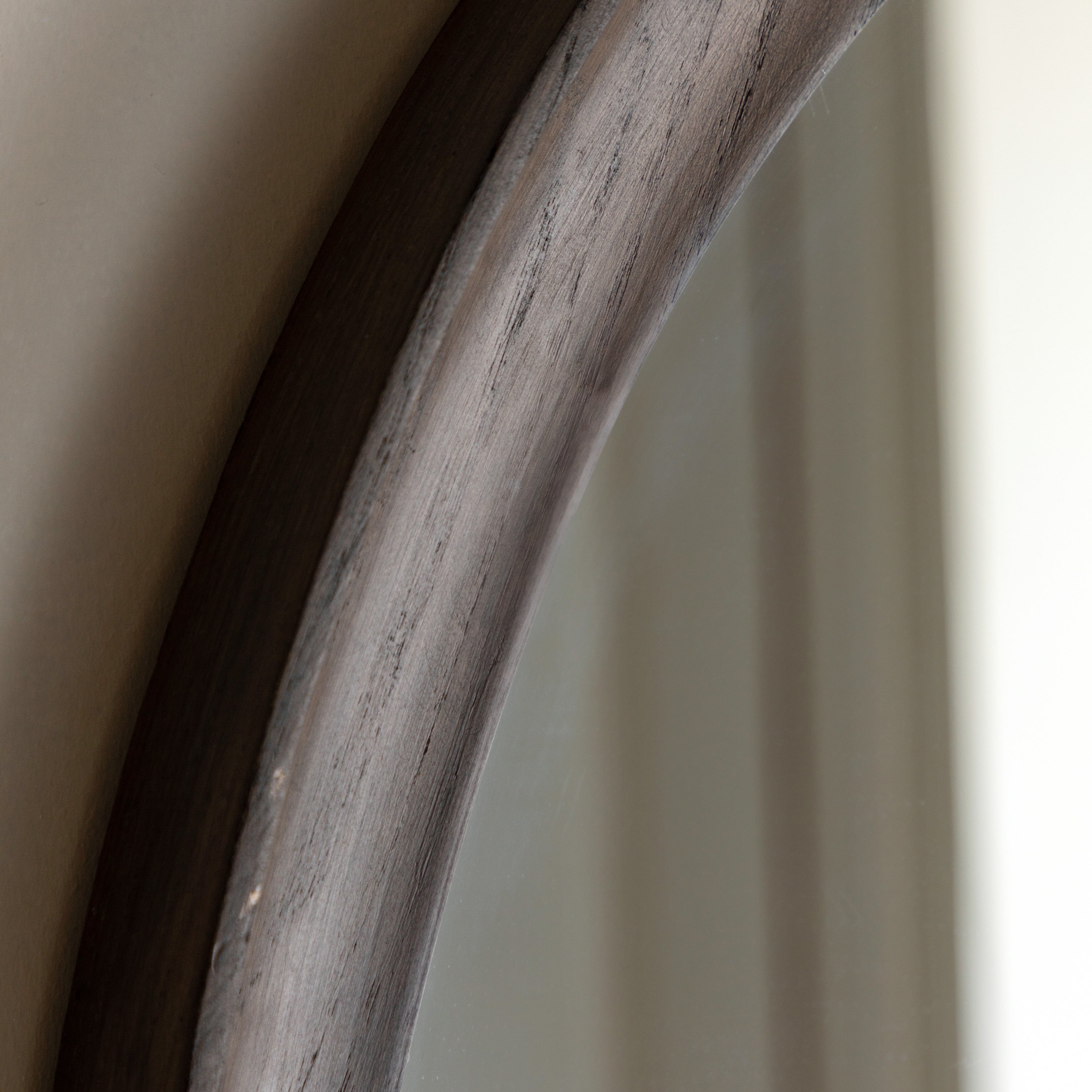 Copenhagen Pebble Mirror Walnut - detail and lifestyle view 3
