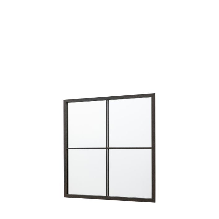 Bermondsey 4 pane industrial style small mirror with black frame | malletandplane.com