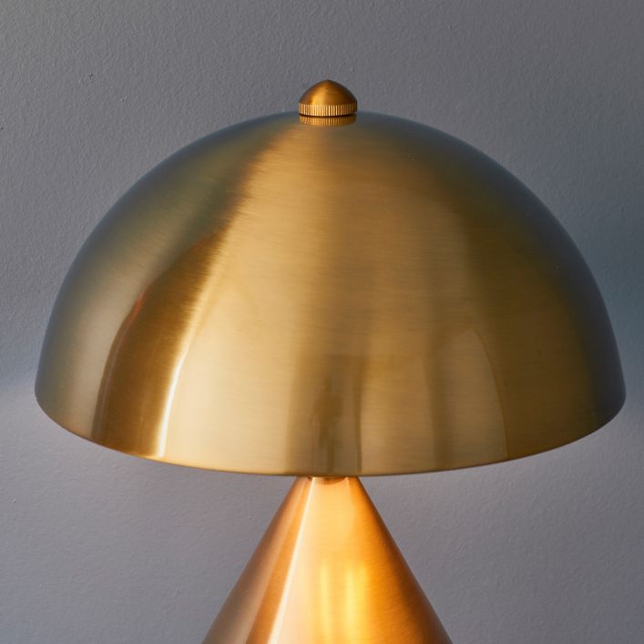 Carmen gold table lamp with gloss white shade | MalletandPlane.com