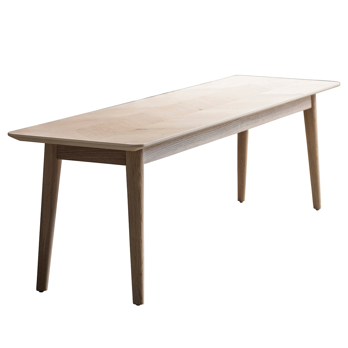 Jakob oak 3 seater dining bench in matte laquer finish | MalletandPlane.com