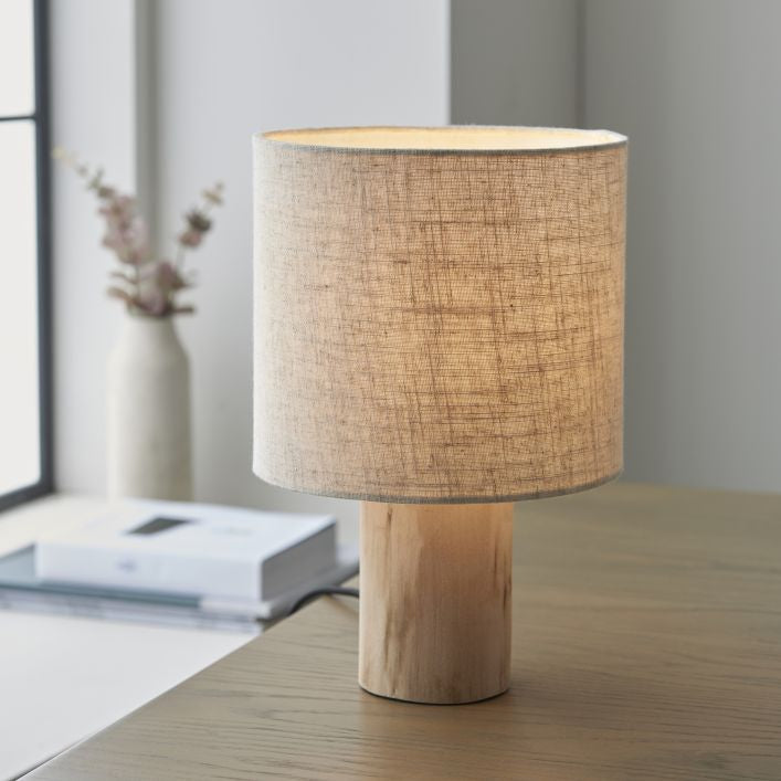 Alta scandi style natural table lamp with wood base | MalletandPlane.com