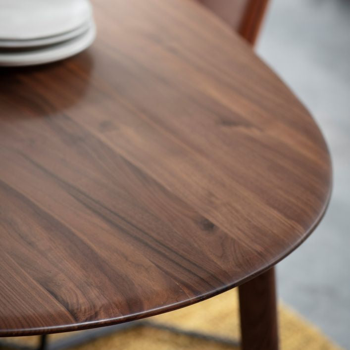 Cadiz solid walnut 6 seater oval dining table | malletandplane.com