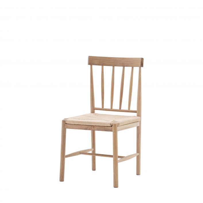 Dulwich set of 2 Natural Oak Dining Chairs with Woven Seat | MalletandPlane.com