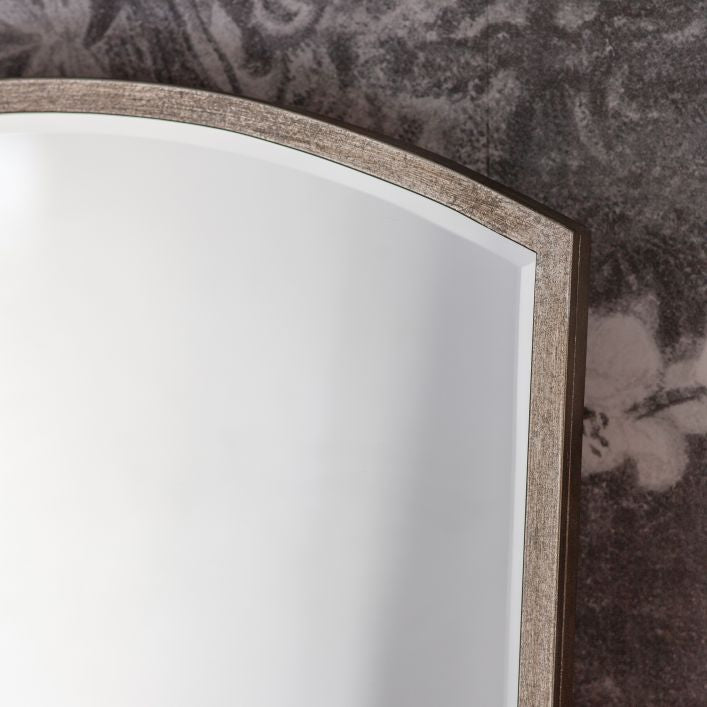 Heathfield large arched mirror with thin antique silver frame | malletandplane.com