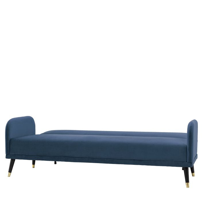 Steve click clack sofa bed in rust, cyan blue, or deep grey upholstery | malletandplane.com