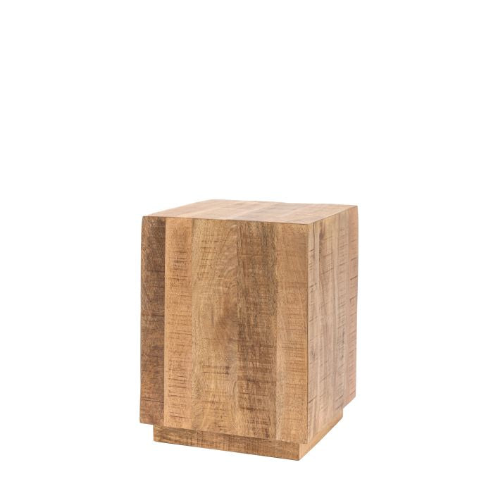 Quincy 100% mango rustic wood side table in natural finish | malletandplane.com