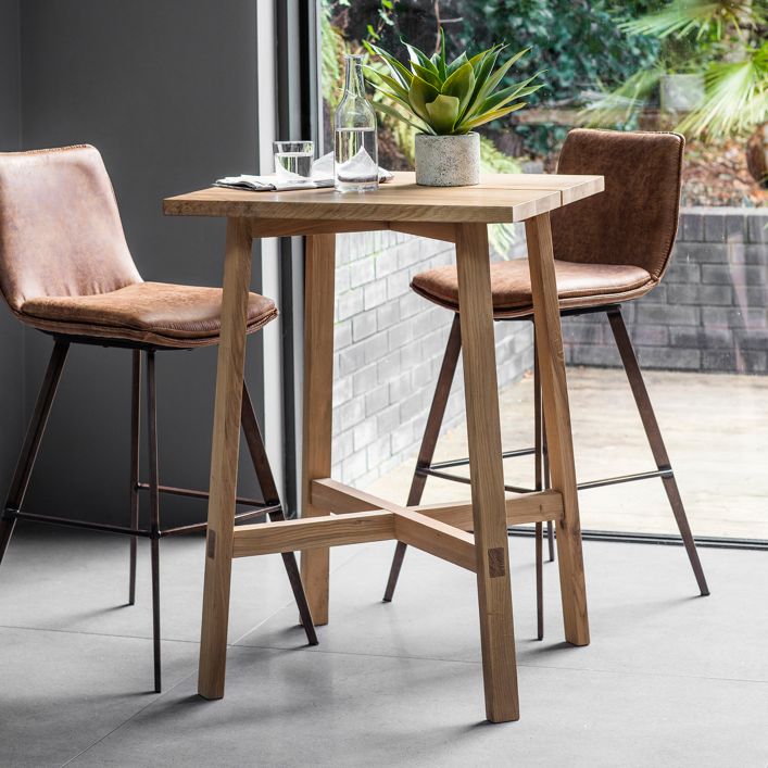 Ashwell set of 2 bars stools in Grey or Brown Faux Leather with Metal Legs | MalletandPlane.com