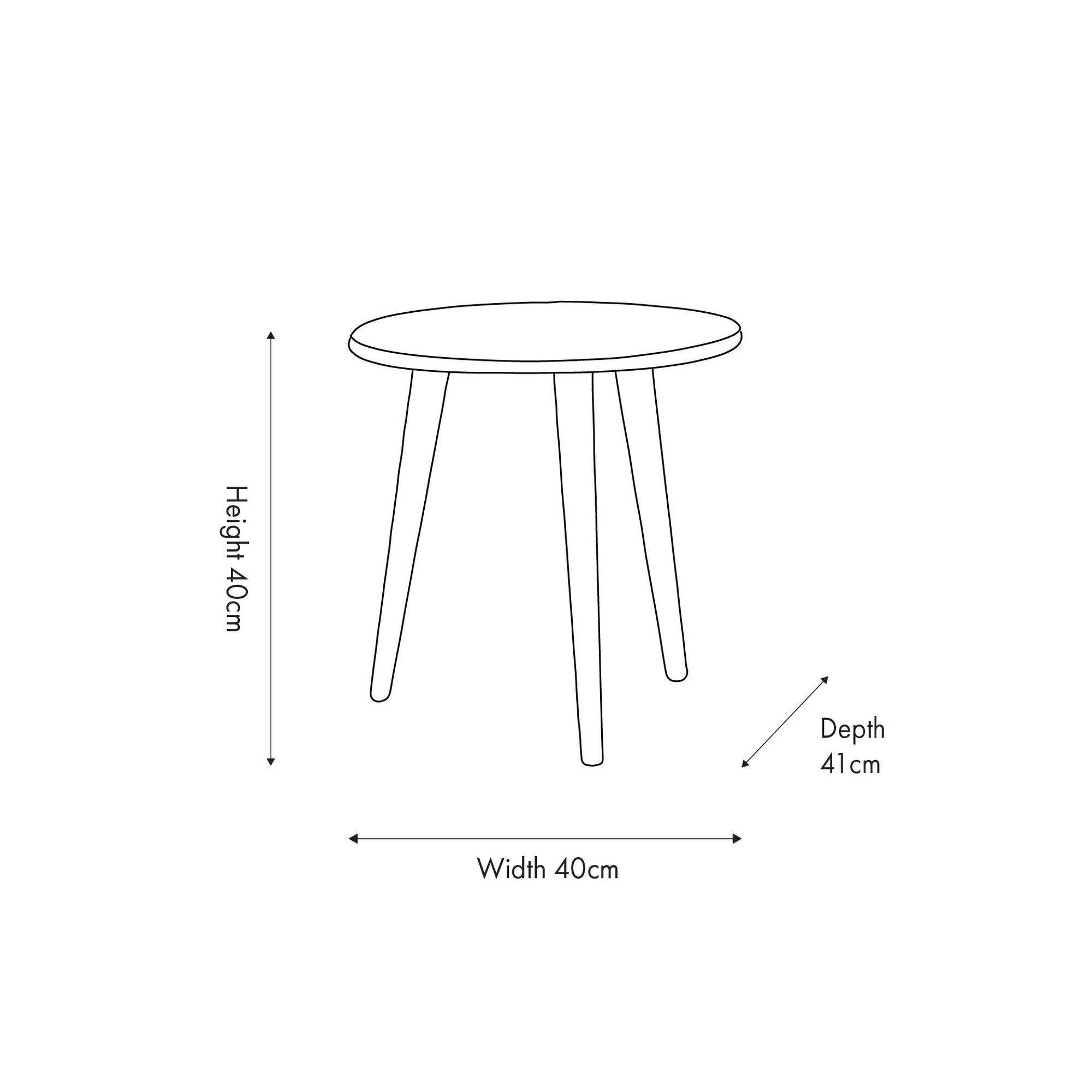 Croft Olive Round 40cm Bedside Table