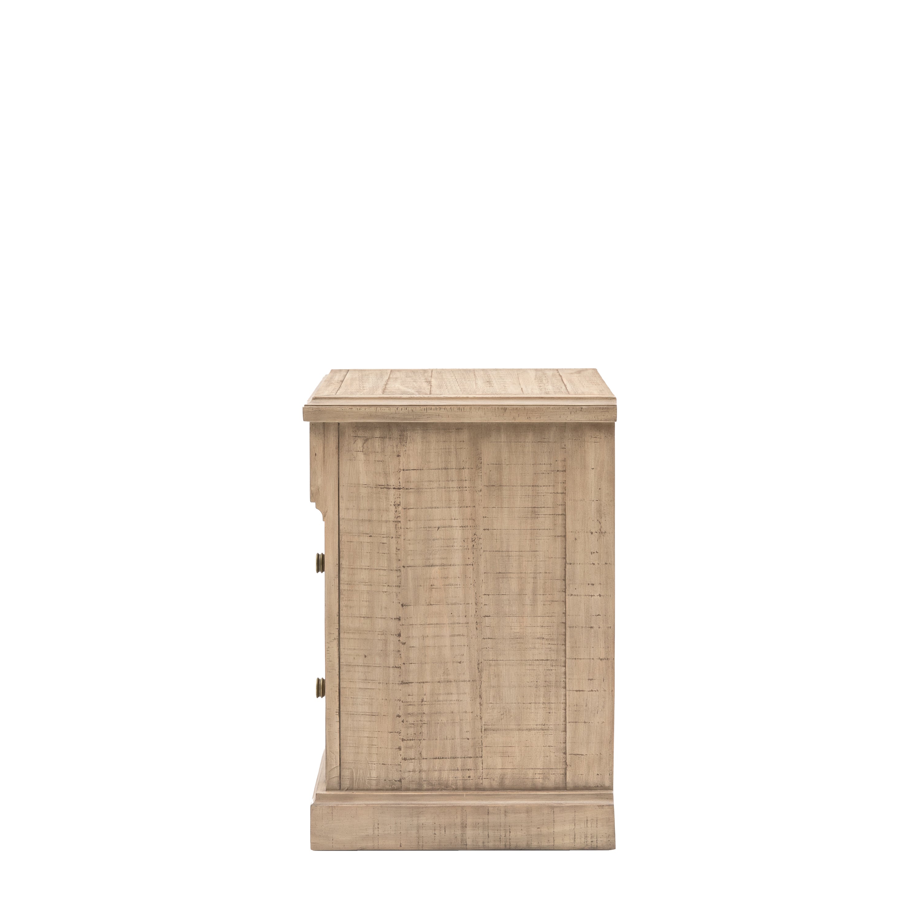 Bromley Natural 3 Drawer Bedside Table - detail and lifestyle view 4