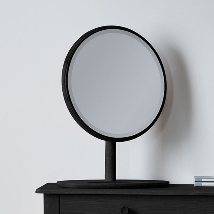 Axel black oak dressing table mirror | malletandplane.com