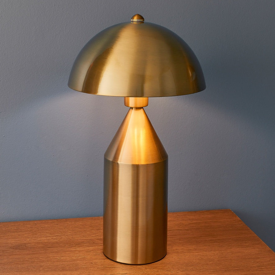 Carmen gold table lamp with gloss white shade | MalletandPlane.com