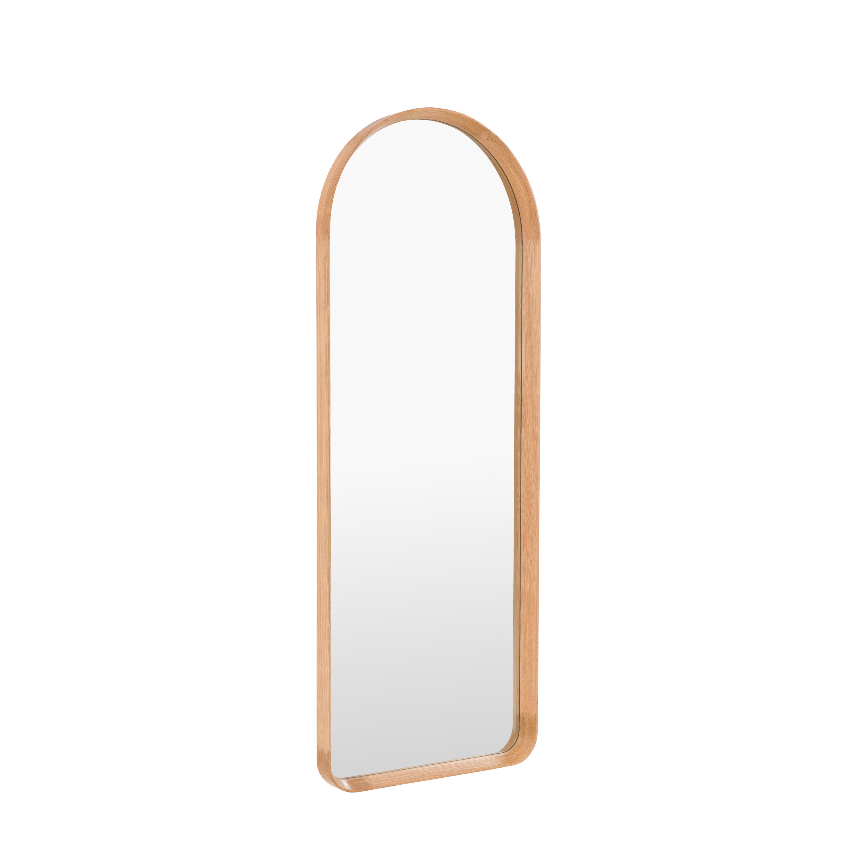 Helsinki Arch Leaner Mirror Oak - detail and lifestyle view 7
