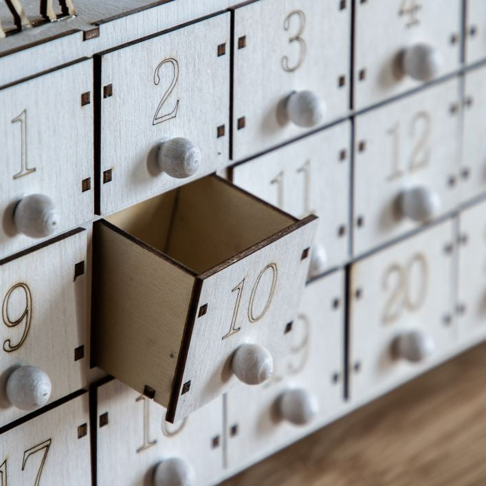 Nordic LED Wooden Advent Calendar with pull out drawers | MalletandPlane.com