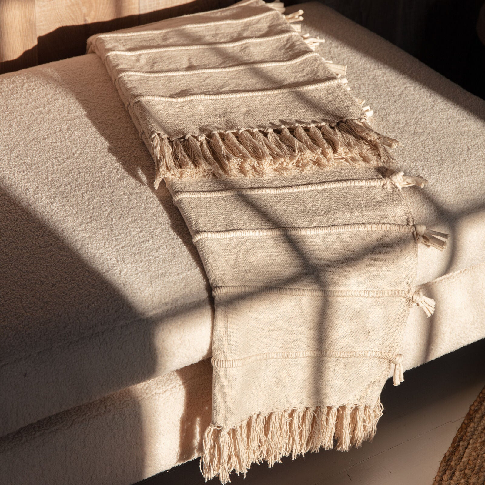 Alto cotton textured natural throw | malletandplane.com