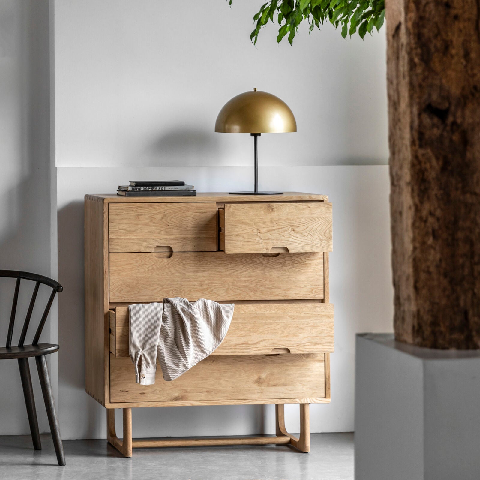 Artisan 5 drawer chest of drawers in oak with traditional jointing | malletandplane.com