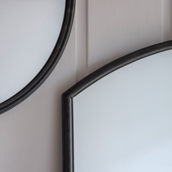 Ruby arched leaner mirror with black frame | malletandplane.com
